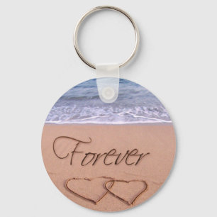 Hearts in the sand forever key ring