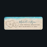 Hearts in the Sand Watercolor Beach Return Address<br><div class="desc">Create your own beautiful 2 hearts in the sand beach return address labels for your seaside celebration! The romantic watercolor design features two hearts in the sand accented with blue and light teal ocean waves, illustrated by the artist Raphaela Wilson... Easily add your monogram letters or initials in each heart...</div>