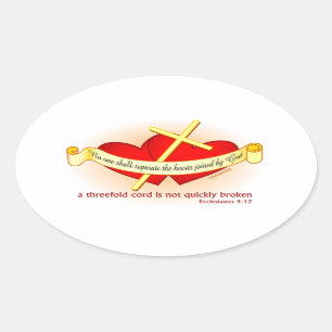 Hearts joined by God Christian gift Oval Sticker