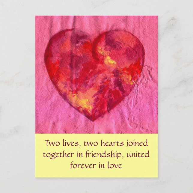 Hearts joined in Love Postcard (Front)