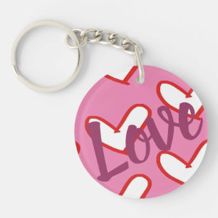 Hearts Keychain with “love”