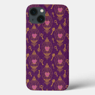 Hearts-keys-pattern iPhone 13 Case
