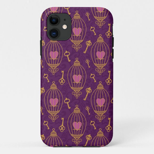 Hearts-keys-pattern Case-Mate iPhone Case (Back)