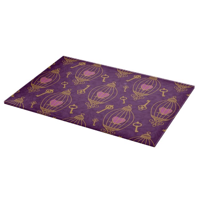 Hearts-keys-pattern Cutting Board (Corner)