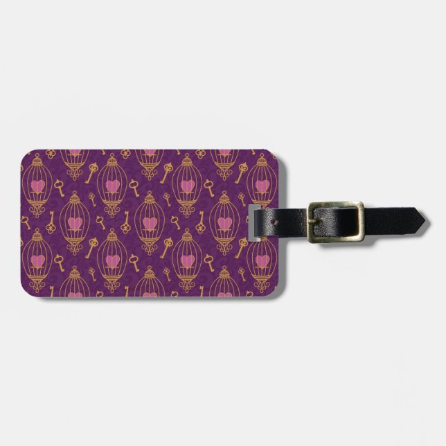 Hearts-keys-pattern Luggage Tag (Front Horizontal)