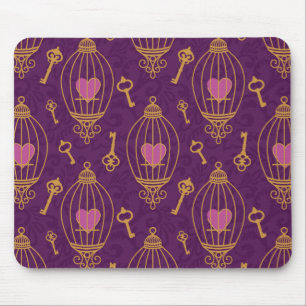 Hearts-keys-pattern Mouse Mat