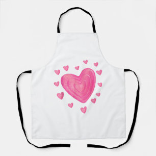 Hearts Kids School Valentines Day Girls Boys Apron
