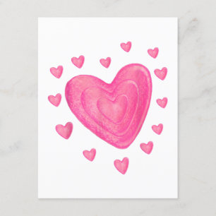 Hearts Kids School Valentines Day Girls Boys Enclosure Card
