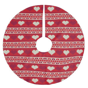 Hearts knitting seamless pattern 1 + your ideas brushed polyester tree skirt