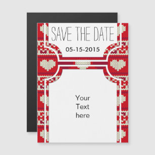 Hearts knitting seamless pattern 1 + your ideas magnetic invitation