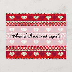 Hearts knitting seamless pattern 1 + your ideas postcard