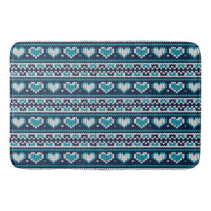 Hearts knitting seamless pattern 2 + your ideas bath mat