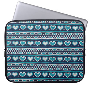 Hearts knitting seamless pattern 2 + your ideas laptop sleeve