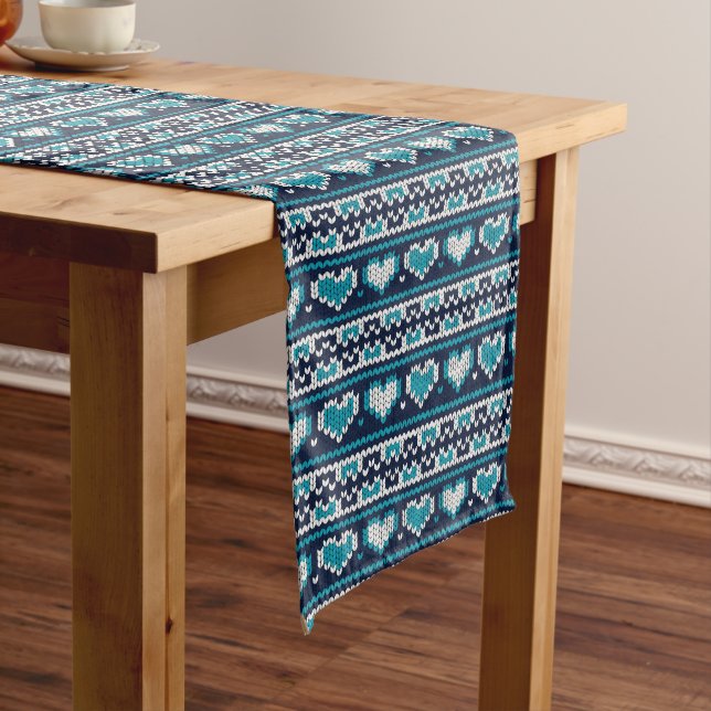 Hearts knitting seamless pattern 2 + your ideas long table runner (In Situ)