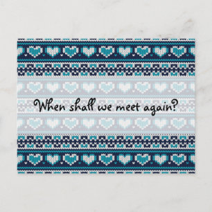 Hearts knitting seamless pattern 2 + your ideas postcard