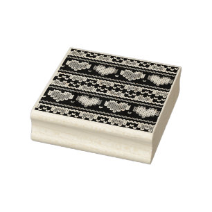 Hearts knitting seamless pattern 2 + your ideas rubber stamp