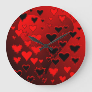Hearts Large Clock