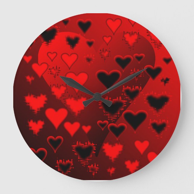 Hearts Large Clock (Front)