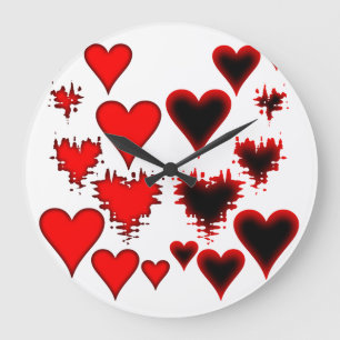Hearts Large Clock