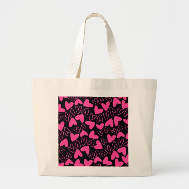 Hearts Large Tote Bag (Front)