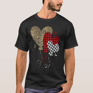 Hearts Leopard Buffalo Plaid Valentines Day 2023 H T-Shirt