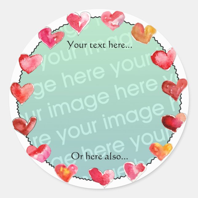 Hearts Line Large- Make Your Own Stickers (Front)