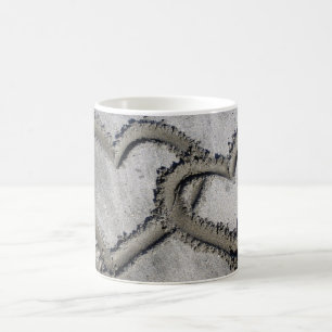 Hearts Linked in the Sand Coffee Mug