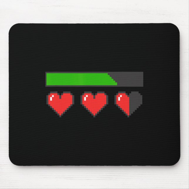 Hearts Loading Like A Video Game Valentines Graphi Mouse Mat (Front)