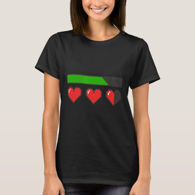 Hearts Loading Like A Video Game Valentines Graphi T-Shirt (Front)