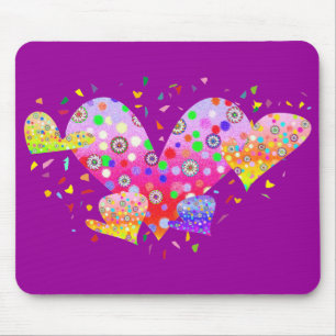 Hearts (love, amour 爱) A3 Mouse Mat