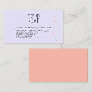Hearts Love Cartoon Wedding Rsvp Card