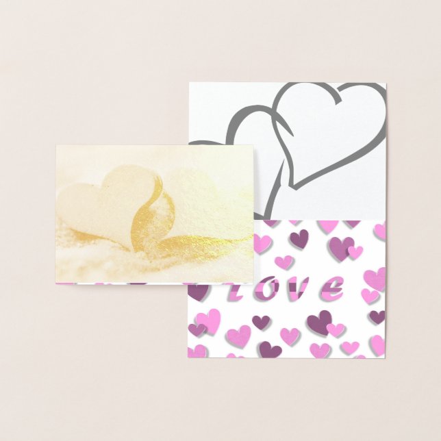 Hearts Love Date Personalise Destiny Destiny'S Foil Card (Display)