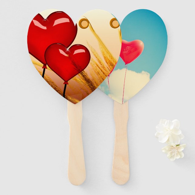Hearts Love Date Personalise Destiny Destiny'S Hand Fan (Front and Back)