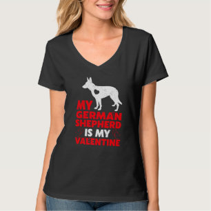Hearts Love Funny Dog My German Shepherd Is My Val T-Shirt