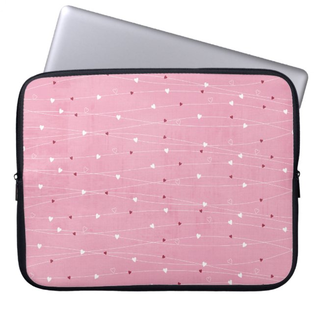 Hearts & Love Laptop Sleeve Protective Case (Front)
