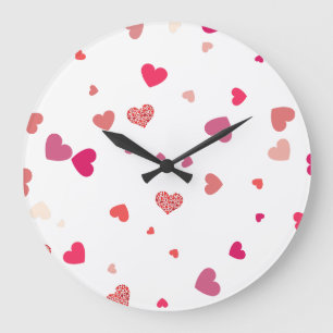 Hearts- love large clock