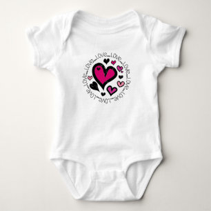 Hearts Love Love Love Baby Bodysuit