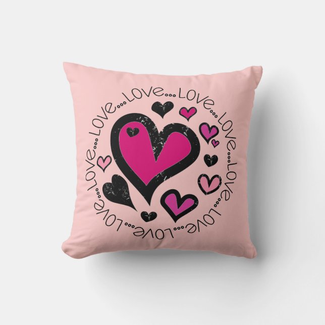 Hearts Love Love Love Cushion (Front)