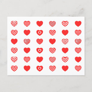 Hearts Love pattern Postcard