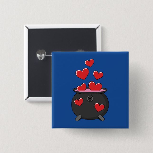 Hearts Love Potion 15 Cm Square Badge (Front & Back)