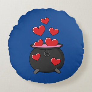  Hearts Love Potion Round Cushion