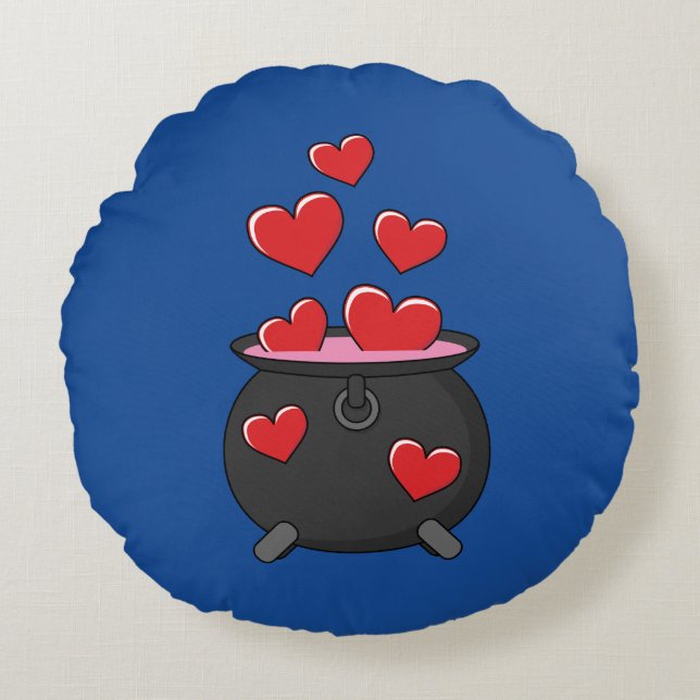  Hearts Love Potion Round Cushion (Front)