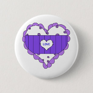 Hearts Love Purple Kids Stuff 6 Cm Round Badge