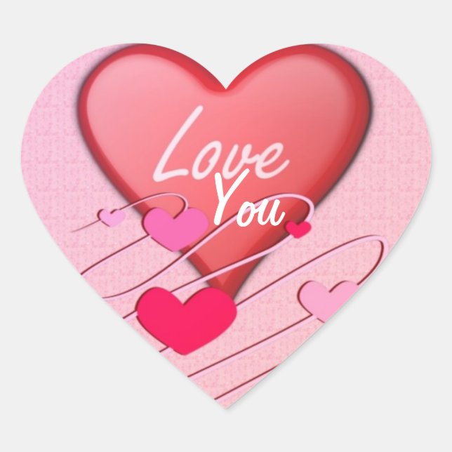Hearts Love Sticker (Front)