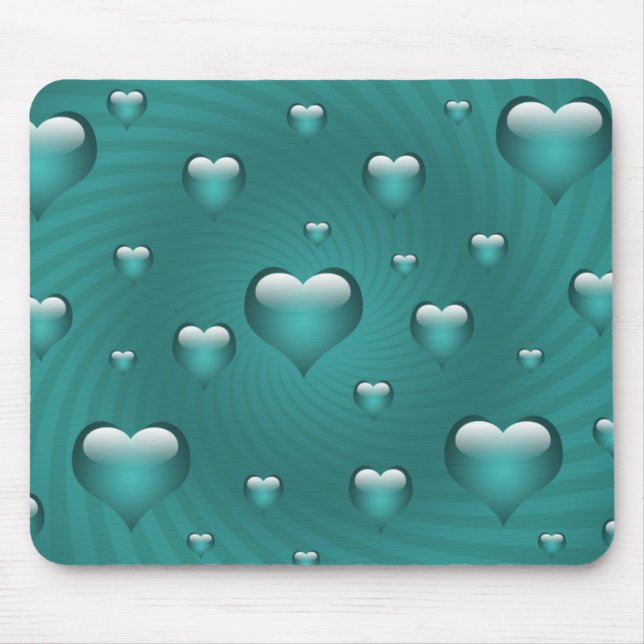Hearts Love Theme Mouse Mat (Front)