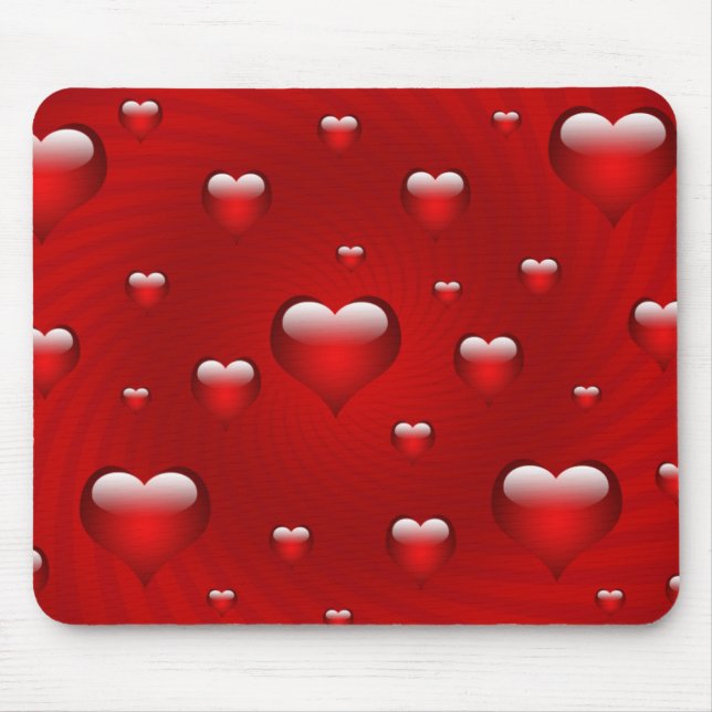 Hearts Love Theme Mouse Mat (Front)