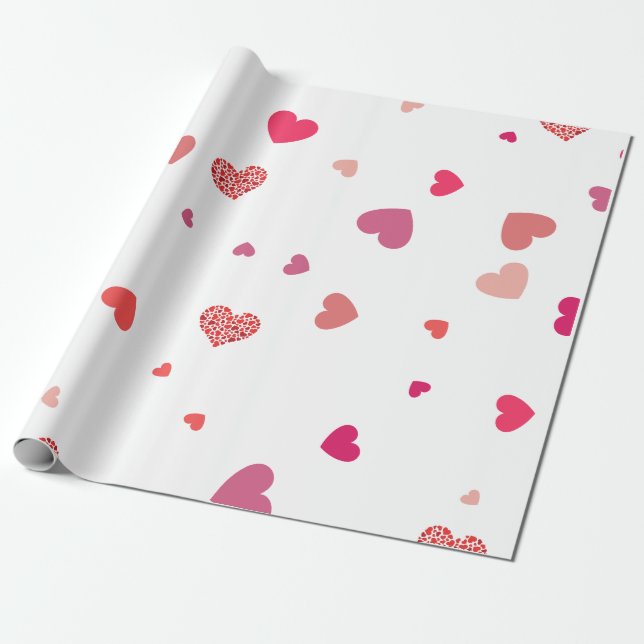 Hearts- love wrapping paper (Unrolled)
