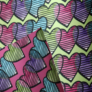 Hearts lovers cute retro valentine's day wrapping paper sheet