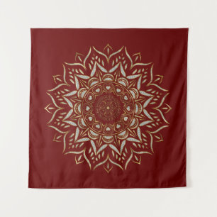 Hearts mandala faux glitter texture tapestry