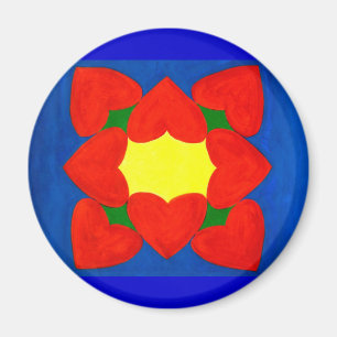 Hearts Mandala of Love Magnet